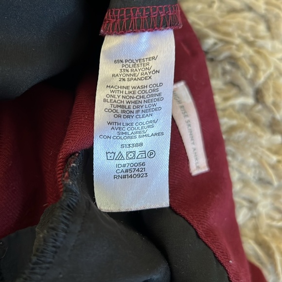 Women’s Size 2 Loft Burnt Red Straight Leg Pants, Inseam 26.5’’ - Picture 5 of 5